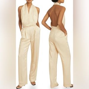 Gold Jody Metallic Backless Jumpsuit